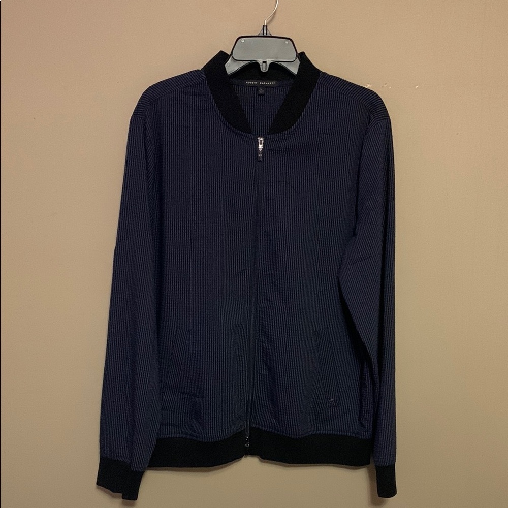 Robert Barakett Men’s Stripes Two-Piece Gauzy Set Navy/Black Large Lounge Relax